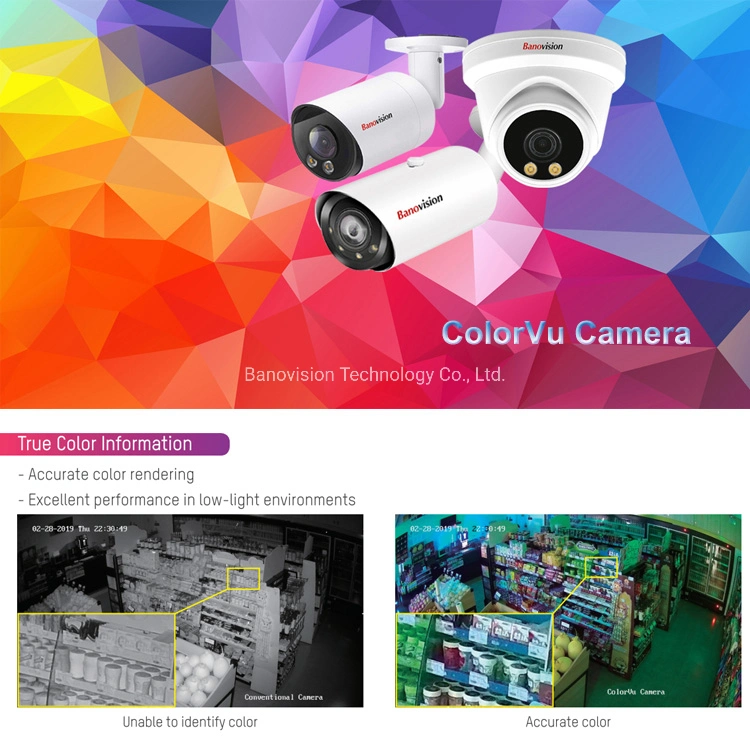 H. 265 Colorvu, 2MP/5MP/4K Warm Light Surveillance Security IP Bullet Camera From CCTV Camera Supplier