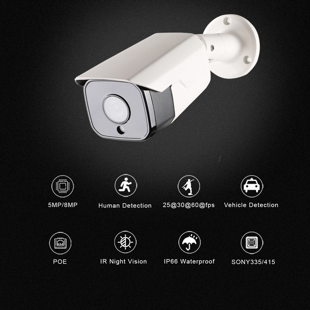 Hicotek 5MP Sony Sensor Satrlight Poe Long IR IP66 Onvif Security Surveillance IP CCTV Camera Can Be Compatible with Hikvision Dahua NVR