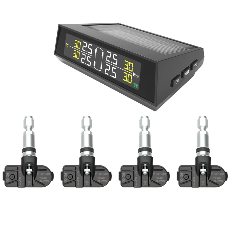 Car Solar Display System Tire Pressure Monitoring System TPMS