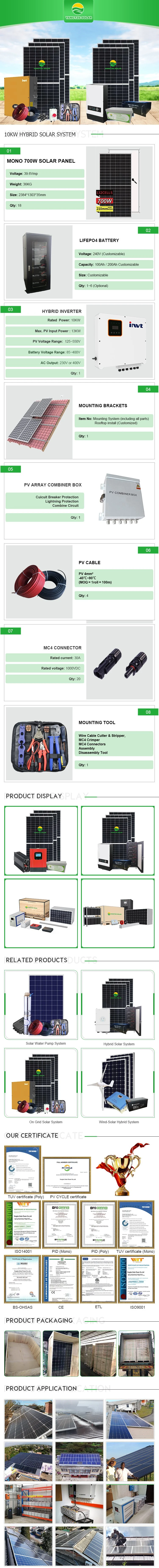 10kw Solar Panel Solar Power off Grid System Home with Monitoring System