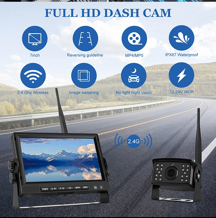 4CH Ai Bsd Wireless Car Camera with 10.1 Inch Wireless Car Monitor