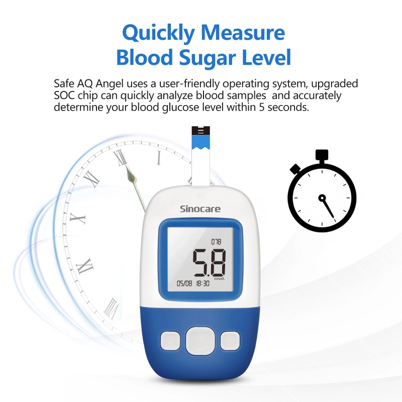 Sinocare Glucose Meter Blood Glucose Meter Monitoring System with Test Strips for Home Hospital