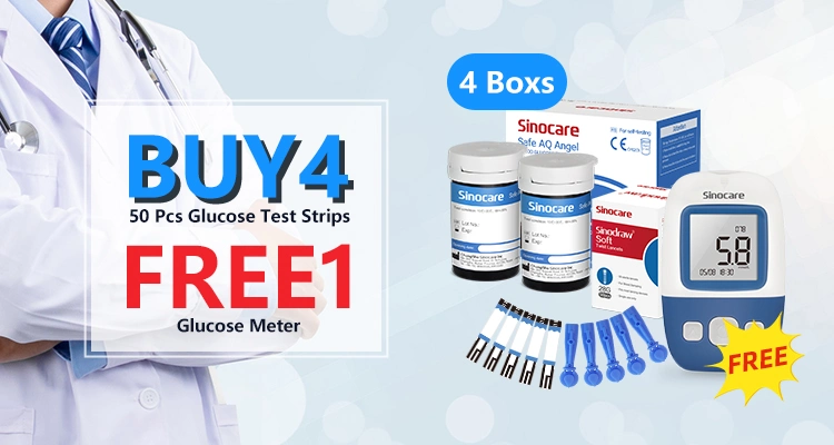 Sinocare Glucose Meter Blood Glucose Meter Monitoring System with Test Strips for Home Hospital